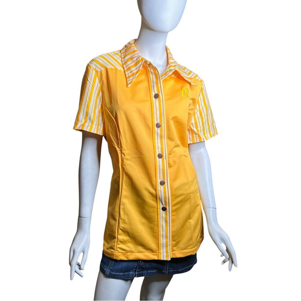 Vintage 70s McDonalds Uniform Shirt Size 20 Yellow